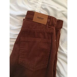 Rust Corduroy Mom Jeans